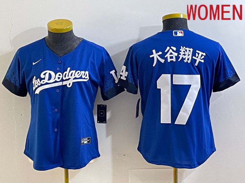 Women Los Angeles Dodgers #17 Ohtani Blue Nike Game MLB Jersey style 5->women mlb jersey->Women Jersey